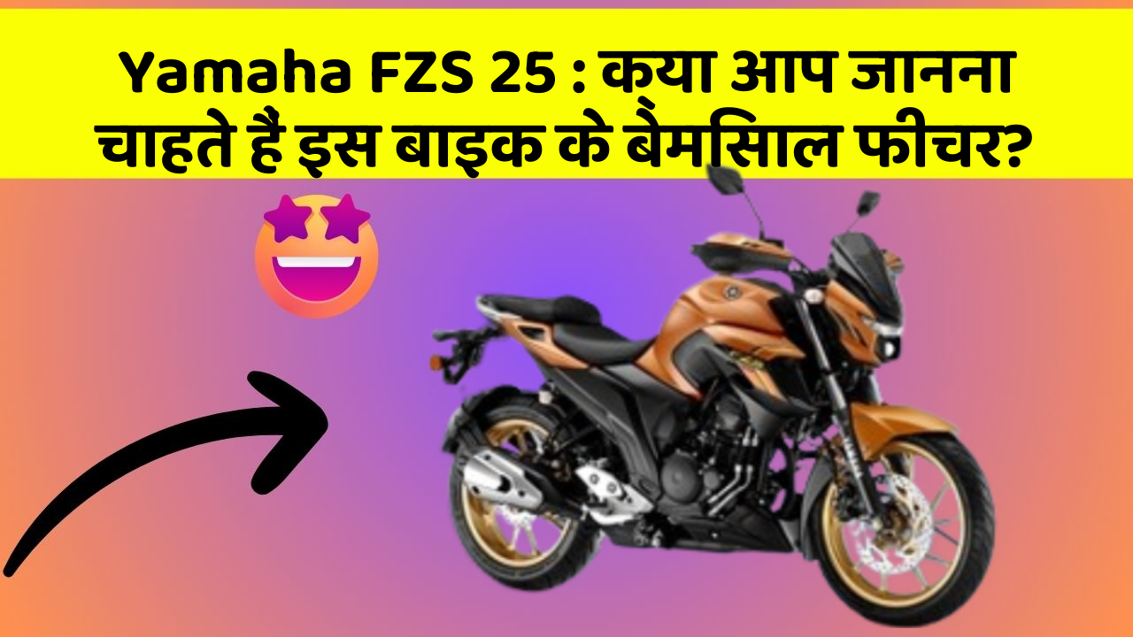 Yamaha FZS 25: क्या आप जानना चाहते हैं इस बाइक के बेमिसाल फीचर?